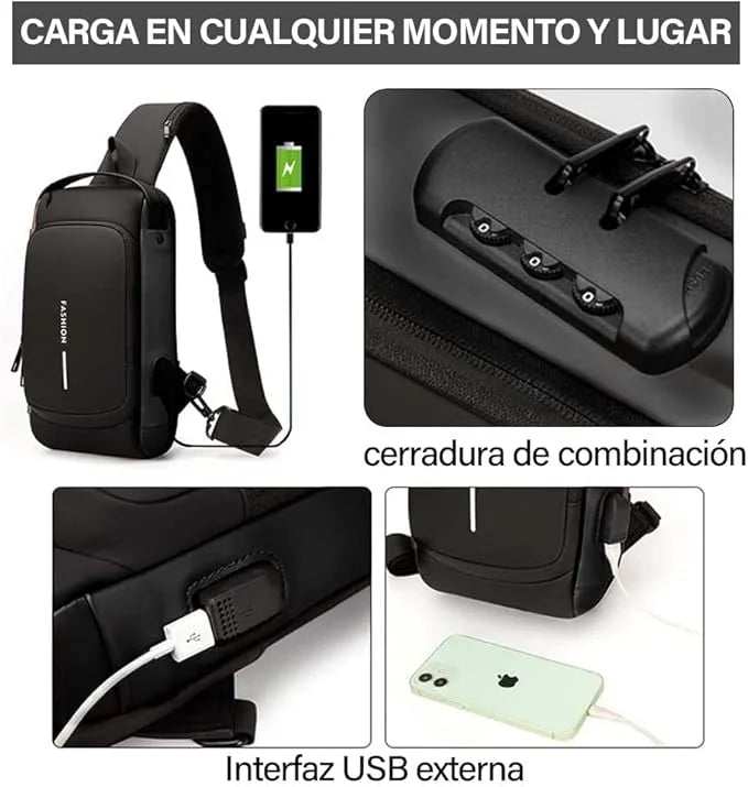 SafePack™ Mochila Antirrobo con Puerto USB