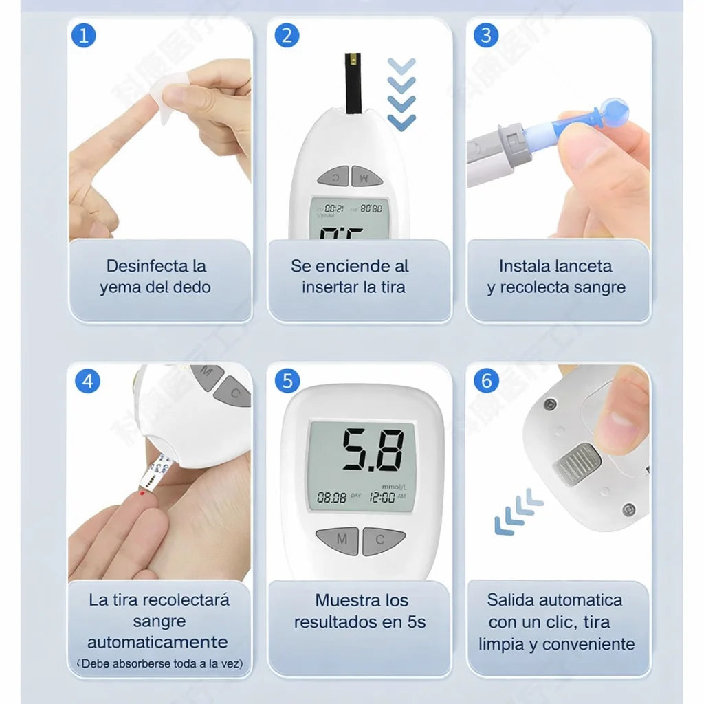 GlucoCheck Pro™ Glucómetro Digital Portátil