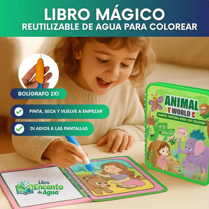 Libro Encanto de Agua™ Libro Mágico Educativo Reutilizable ¡2x1!