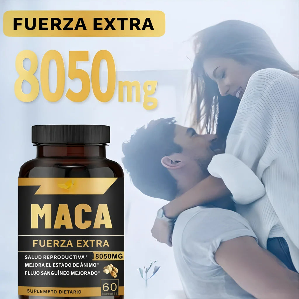 PowerMaca™ Suplemento Maca Negra Testosterona 60 Capsulas