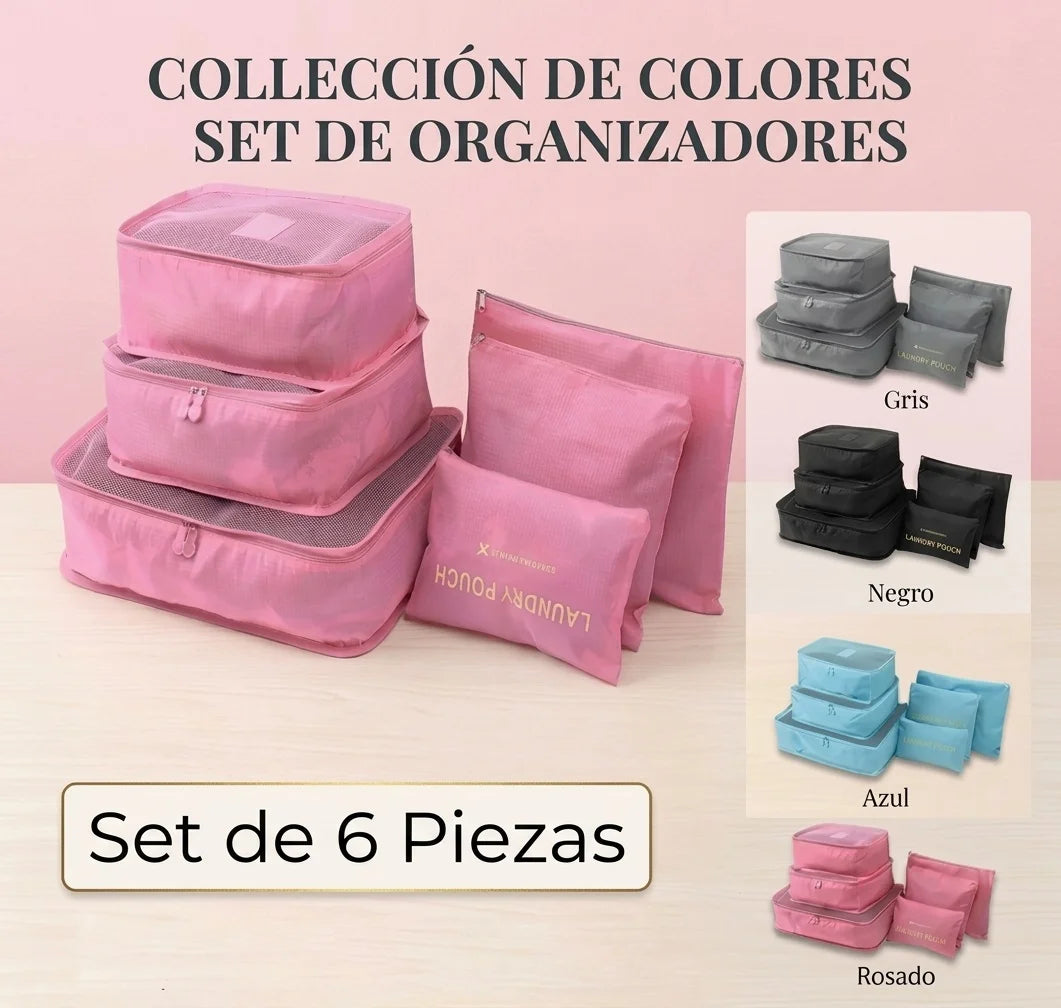 TravelPack Pro™ Bolsas Organizadoras para Viaje 6 Piezas