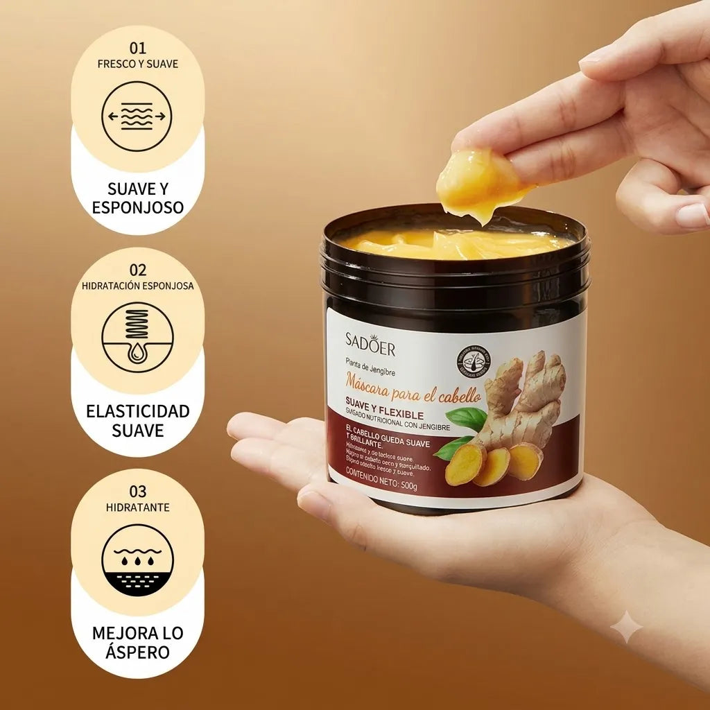 GingerGlow™ Mascarilla Capilar de Jengibre
