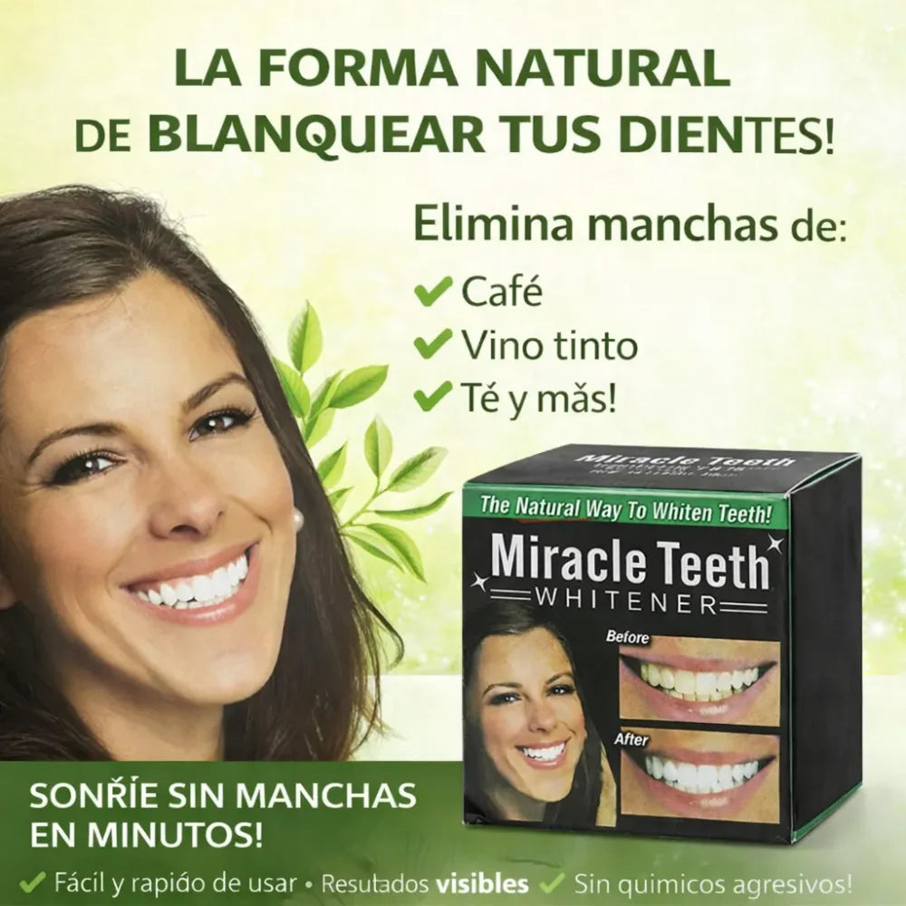 Miracle Teeth™ Blanqueador Natural con Carbón Activado