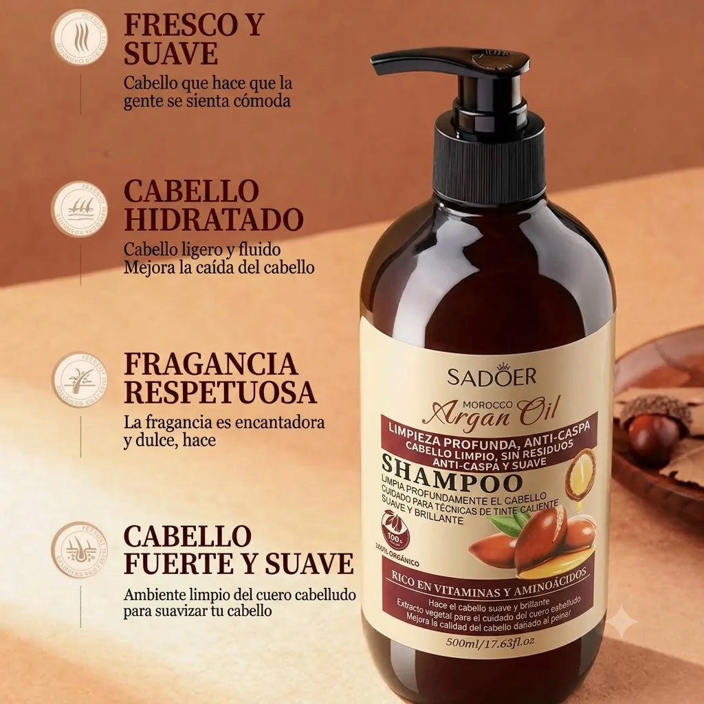 ArganLuxe™ Shampoo Aceite de Argán Anticaspa