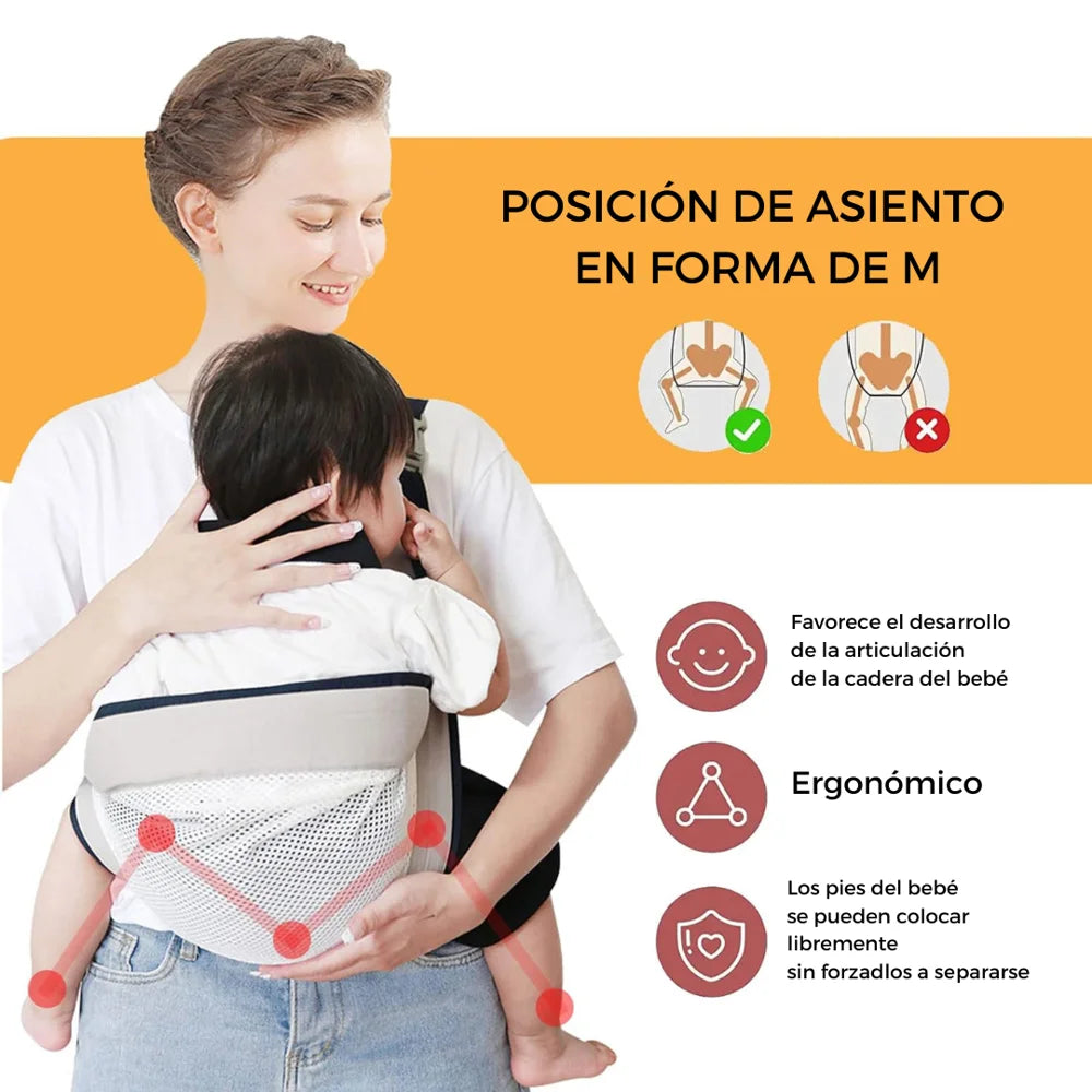 KangooFlex™ Porta Bebé Ergonómico con Asiento de Cadera