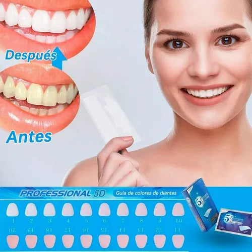 5D White™ Pegatinas de Blanqueamiento Dental 7 Pares