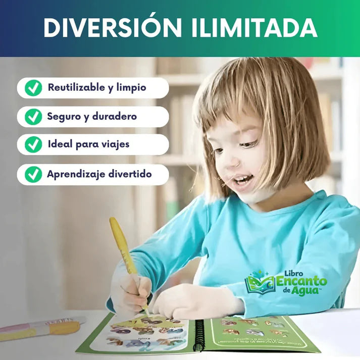 Libro Encanto de Agua™ Libro Mágico Educativo Reutilizable ¡2x1!