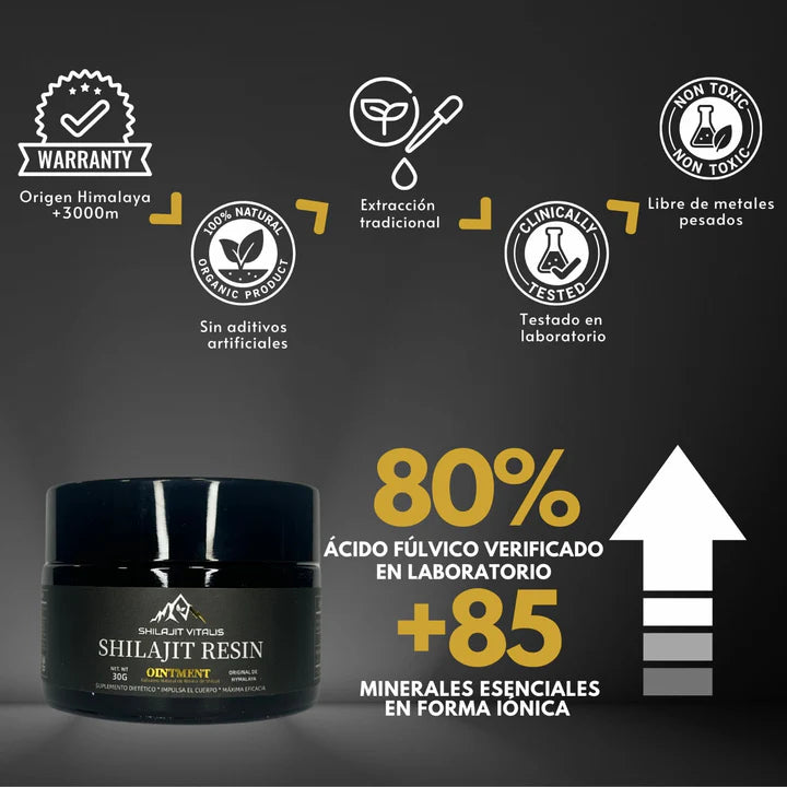 Shilajit Resin™ Energía, enfoque y vitalidad Natural ¡2x1!