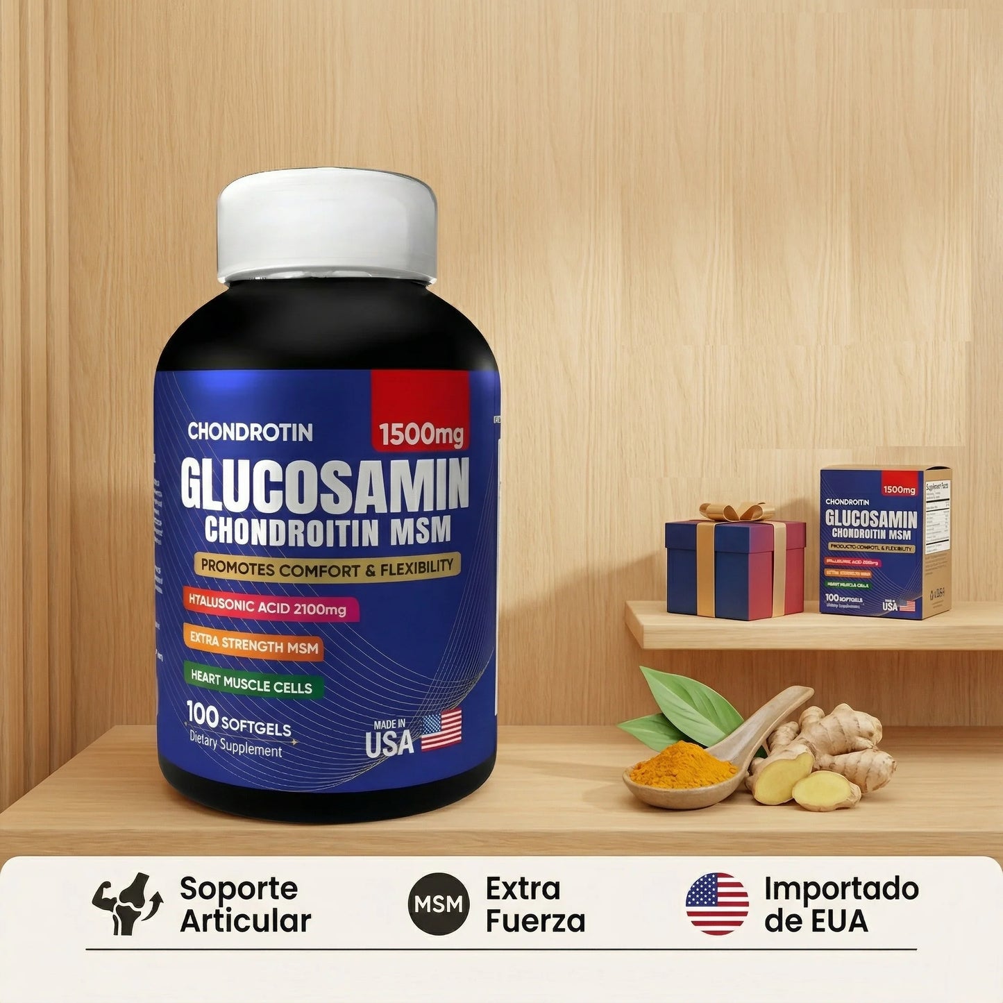 Glucosamina™ Suplemento con Condroitina y Msm 100 Capsulas