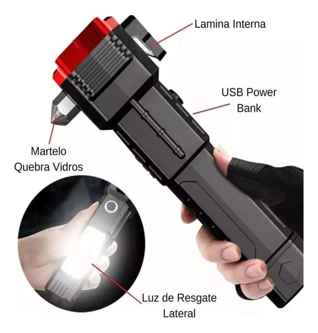 3W Torch™ Linterna Led Recargable con Quebravidrios ¡2x1!