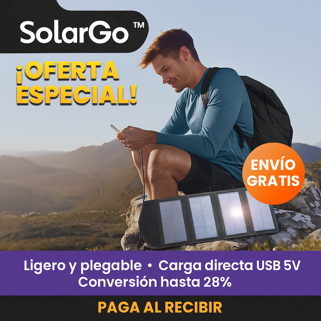 SolarGo™ Tu cargador Solar Plegable