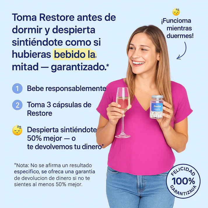 Cheers Restore™ Cápsula Natural que te ayuda a sentirte mejor al día siguiente de beber