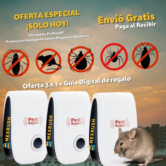 Ultrasonix ProPestR® Protección contra Plagas sin Químicos 3x1