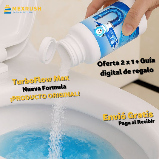 TurboFlow Max Desbloquea tus tuberías en minutos, sin químicos agresivos 2x1